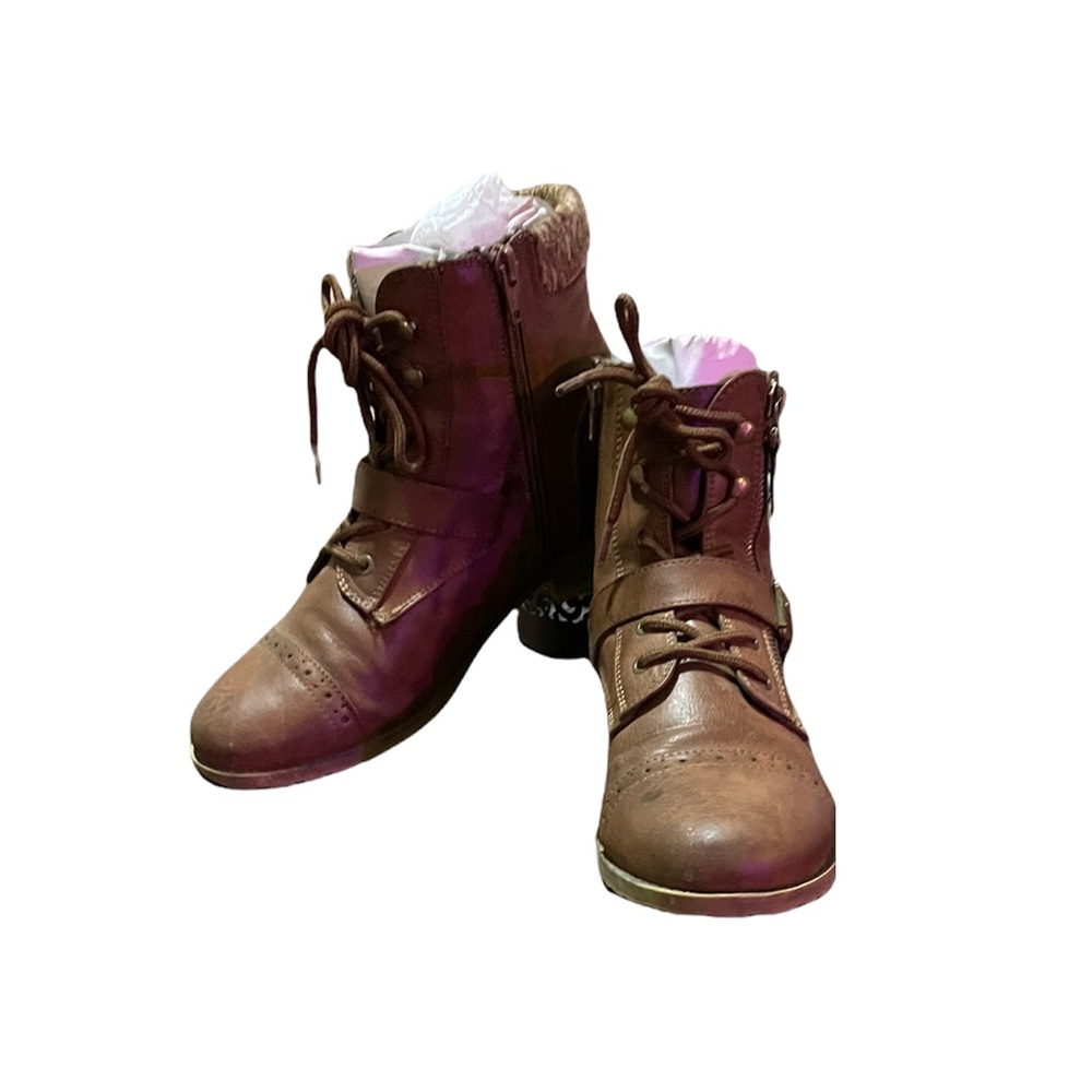 SO Hackberry Ankle Lace-Up Boots in Cognac 8.5 - Picture 3 of 16